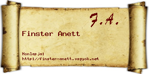 Finster Anett névjegykártya