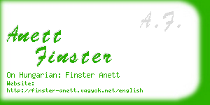 anett finster business card